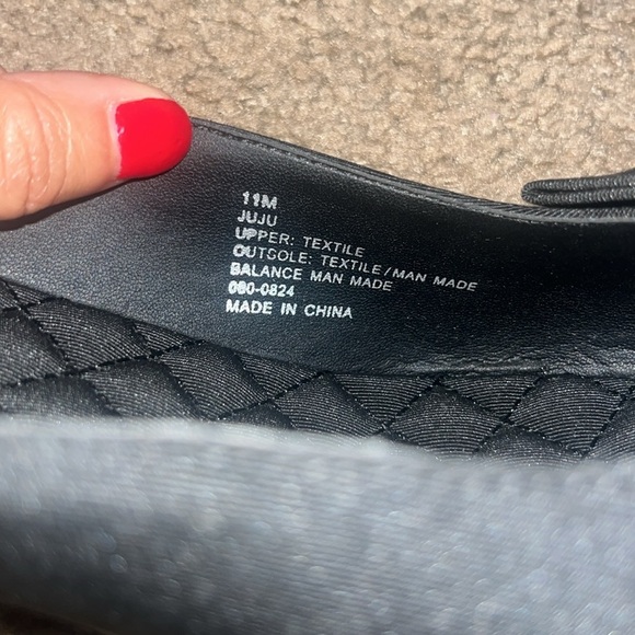 Aerosoles Juju Pointed Toe Mule Bow Gold Metallic Heel Black Fabric 11 - Picture 8 of 9